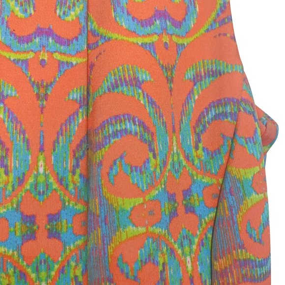 GABBY SKYE Women's Size 4P Dress ORANGE BAROQUE Fit & Flare, Stretch, Pockets - Picture 5 of 8